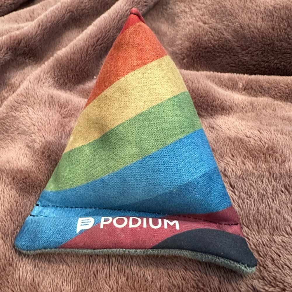 Bean filled triangle phone stand